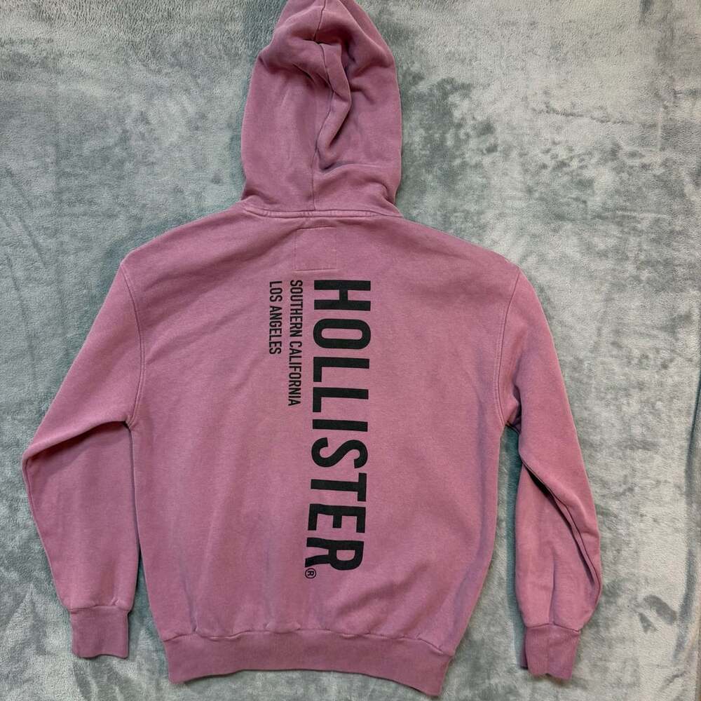 Hollister Hoodie Size S Pink Graphic Pullover Sweatshirt